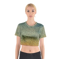 Background Cubism Mosaic Vintage Cotton Crop Top by Wegoenart