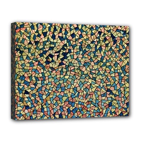 Background Cubism Mosaic Vintage Canvas 14  X 11  (stretched) by Wegoenart