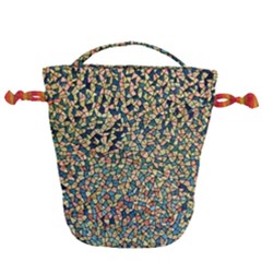 Background Cubism Mosaic Vintage Drawstring Bucket Bag by Wegoenart