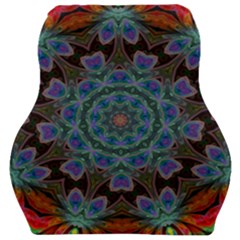 Abstract Art Blue Orange Car Seat Velour Cushion  by Wegoenart