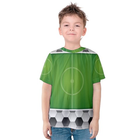 Background Sports Soccer Football Kids  Cotton Tee by Wegoenart
