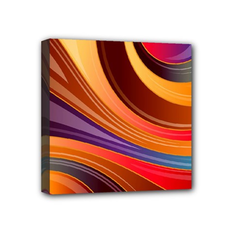 Abstract Colorful Background Wavy Mini Canvas 4  X 4  (stretched) by Wegoenart