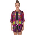 Abstract Bright Colorful Background Open Front Chiffon Kimono View1