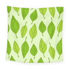 Autumn Background Boxes Green Leaf Square Tapestry (large) by Wegoenart