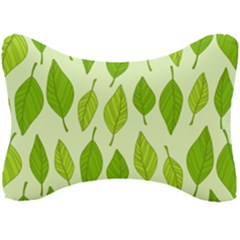 Autumn Background Boxes Green Leaf Seat Head Rest Cushion by Wegoenart