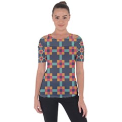 Art Vintage Background Abstract Shoulder Cut Out Short Sleeve Top by Wegoenart
