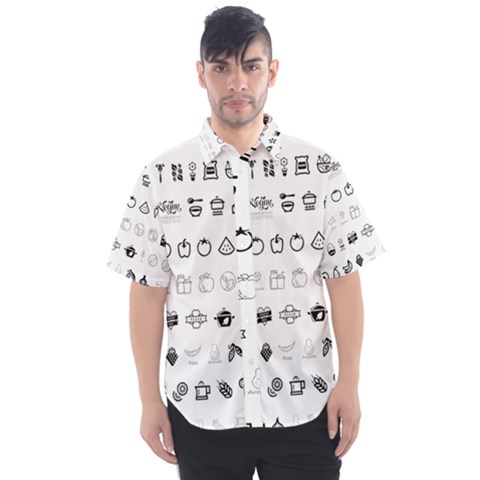 Vegan Vegetarian Icons Food Eat Men s Short Sleeve Shirt by Wegoenart
