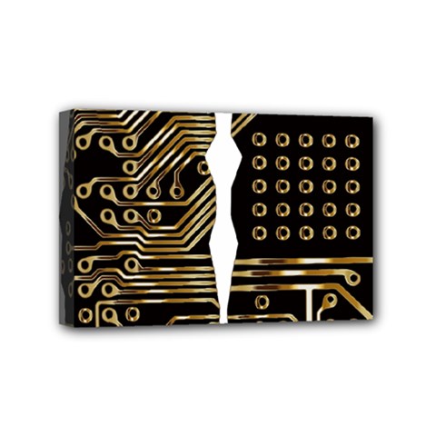 Brain Circuit Board Pcb Computer Mini Canvas 6  X 4  (stretched) by Wegoenart