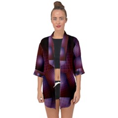 Fractal Rendering Open Front Chiffon Kimono by Wegoenart