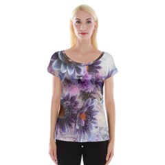Flower Digital Art Artwork Abstract Cap Sleeve Top by Wegoenart