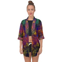Pattern Background Wallpaper Open Front Chiffon Kimono by Wegoenart