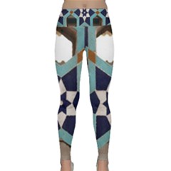 Cornflower Blues Lightweight Velour Classic Yoga Leggings by WensdaiAmbrose