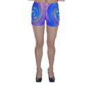 Cool Abstract Pink Blue And Yellow Twirl Liquid Art Skinny Shorts View1