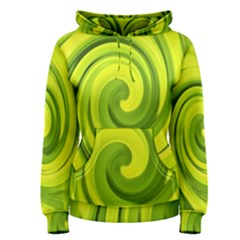 Groovy Abstract Green Liquid Art Swirl Painting Women s Pullover Hoodie by myrubiogarden