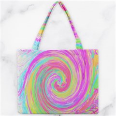 Groovy Abstract Pink And Blue Liquid Swirl Painting Mini Tote Bag by myrubiogarden