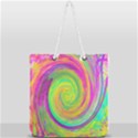 Groovy Abstract Purple And Yellow Liquid Swirl Full Print Rope Handle Tote (Large) View1