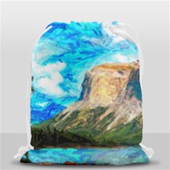 Painting Paintings Mountain Drawstring Bag (small) by Pakrebo