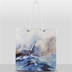 Art Painting Sea Storm Seagull Full Print Rope Handle Tote (large) by Pakrebo