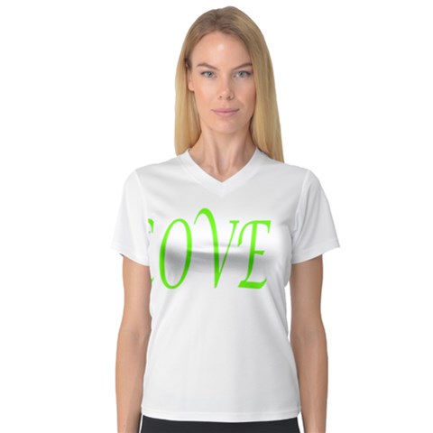 I Lovetennis V-neck Sport Mesh Tee by Greencreations