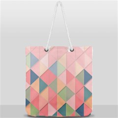 Background Geometric Triangle Full Print Rope Handle Tote (large) by Pakrebo