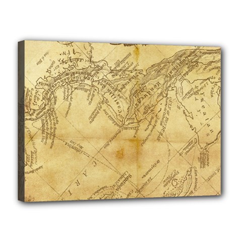 Vintage Map Background Paper Canvas 16  X 12  (stretched) by Pakrebo