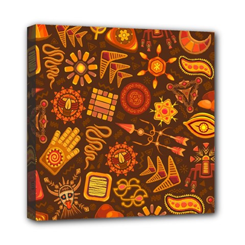 Pattern Background Ethnic Tribal Mini Canvas 8  X 8  (stretched) by Pakrebo