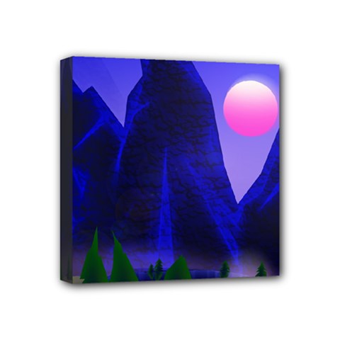 Mountains Dawn Landscape Sky Mini Canvas 4  X 4  (stretched) by Pakrebo