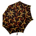 Stylised Horns Black Pattern Hook Handle Umbrellas (Small) View2