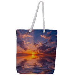 Sunset Dawn Sea Sun Nature Full Print Rope Handle Tote (large) by Pakrebo