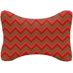 Background Retro Red Zigzag Seat Head Rest Cushion by Pakrebo