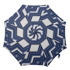 Geometric Fabric Texture Diagonal Hook Handle Umbrellas (medium) by Pakrebo