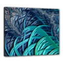 Oceanic Fractal Turquoise Blue Canvas 24  x 20  (Stretched) View1