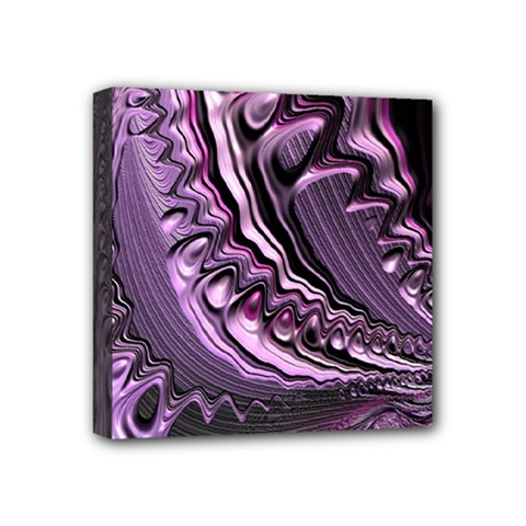 Purple Fractal Flowing Fantasy Mini Canvas 4  X 4  (stretched) by Pakrebo