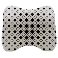 Square Diagonal Pattern Monochrome Velour Head Support Cushion by Pakrebo