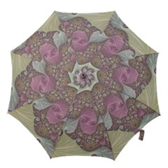 Pastels Cream Abstract Fractal Hook Handle Umbrellas (small) by Pakrebo