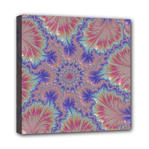 Purple Splat Fractal Art Mini Canvas 8  X 8  (stretched) by Pakrebo