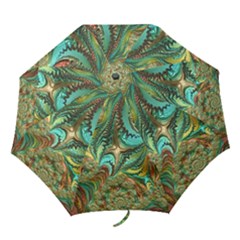 Fractal Artwork Pattern Digital Folding Umbrellas by Pakrebo