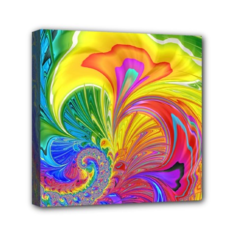 Fractal Bright Exploding Brilliant Mini Canvas 6  X 6  (stretched) by Pakrebo