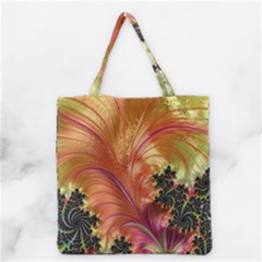 Fractal Feather Artwork Art Grocery Tote Bag by Pakrebo