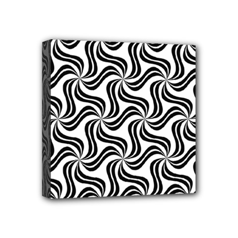 Soft Pattern Repeat Monochrome Mini Canvas 4  X 4  (stretched) by Pakrebo