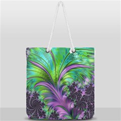 Fractal Art Artwork Feather Swirl Full Print Rope Handle Tote (large) by Pakrebo