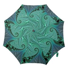 Fractal Artwork Fan Shape Art Hook Handle Umbrellas (small) by Pakrebo