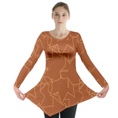 Autumn Leaves Repeat Pattern Long Sleeve Tunic  by Pakrebo