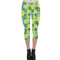 Narcissus Yellow Flowers Winter Capri Leggings  by Pakrebo