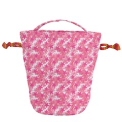 Phlox Spring April May Pink Drawstring Bucket Bag by Pakrebo