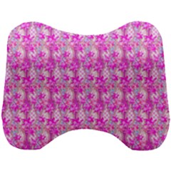 Maple Leaf Plant Seamless Pattern Pink Head Support Cushion by Pakrebo