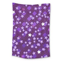 Textile Cross Pattern Square Large Tapestry by Pakrebo