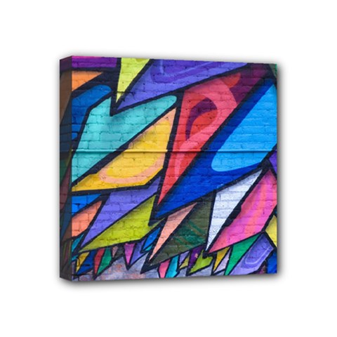 Urban Colorful Graffiti Brick Wall Industrial Scale Abstract Pattern Mini Canvas 4  X 4  (stretched) by genx