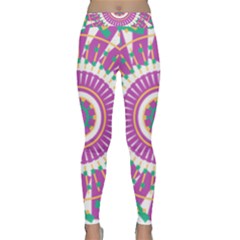 Mandala Geometric Pattern Shapes Classic Yoga Leggings by Pakrebo