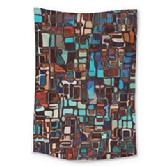 Stained Glass Mosaic Abstract Large Tapestry by Pakrebo